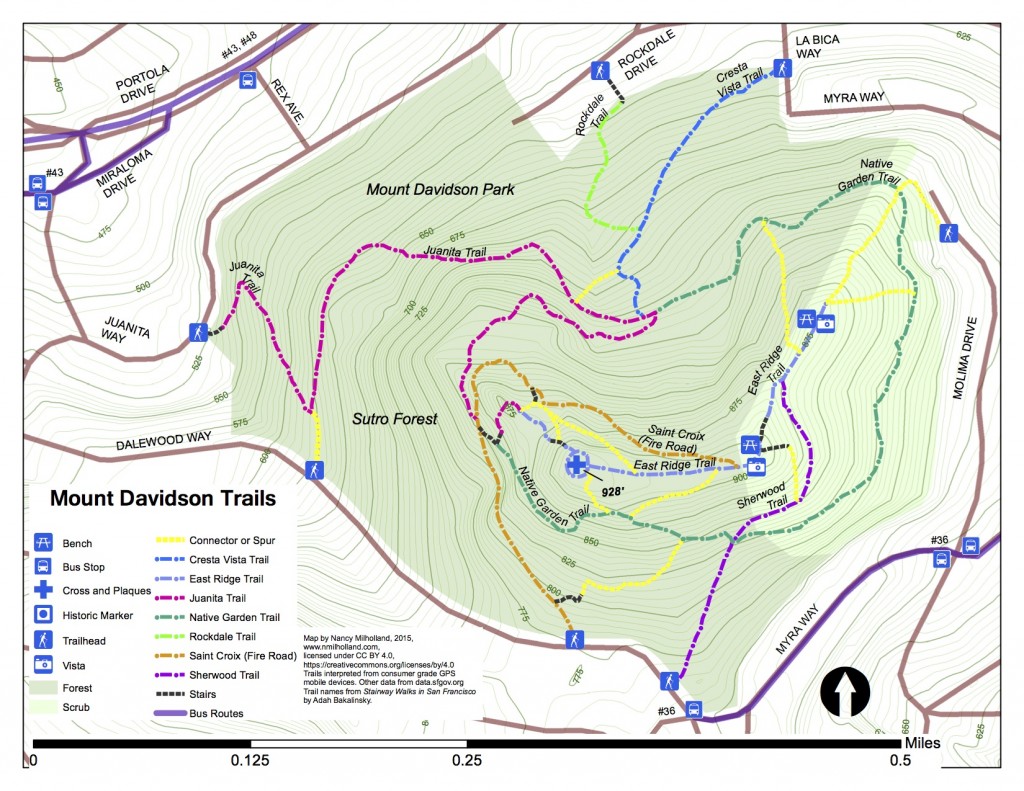 Wonderful New Trail Map for Mt. Davidson Park « Jacquie Proctor